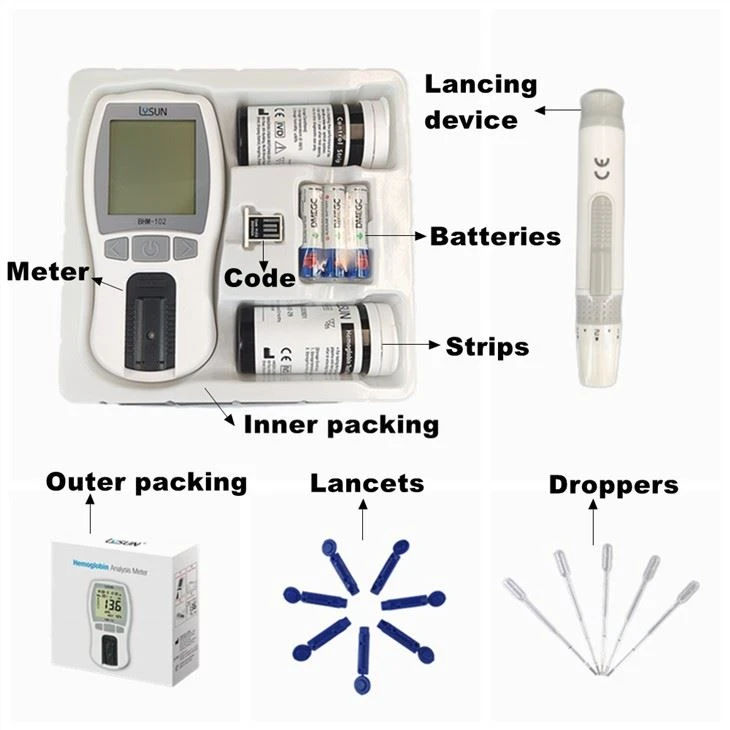 HB Meter Hemglobin Meter Hemoglobin Test Strips Home Use